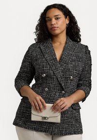 Lauren Ralph Lauren LEATHER MEDIUM ADAIR CROSSBODY - Kuvertväska - soft white