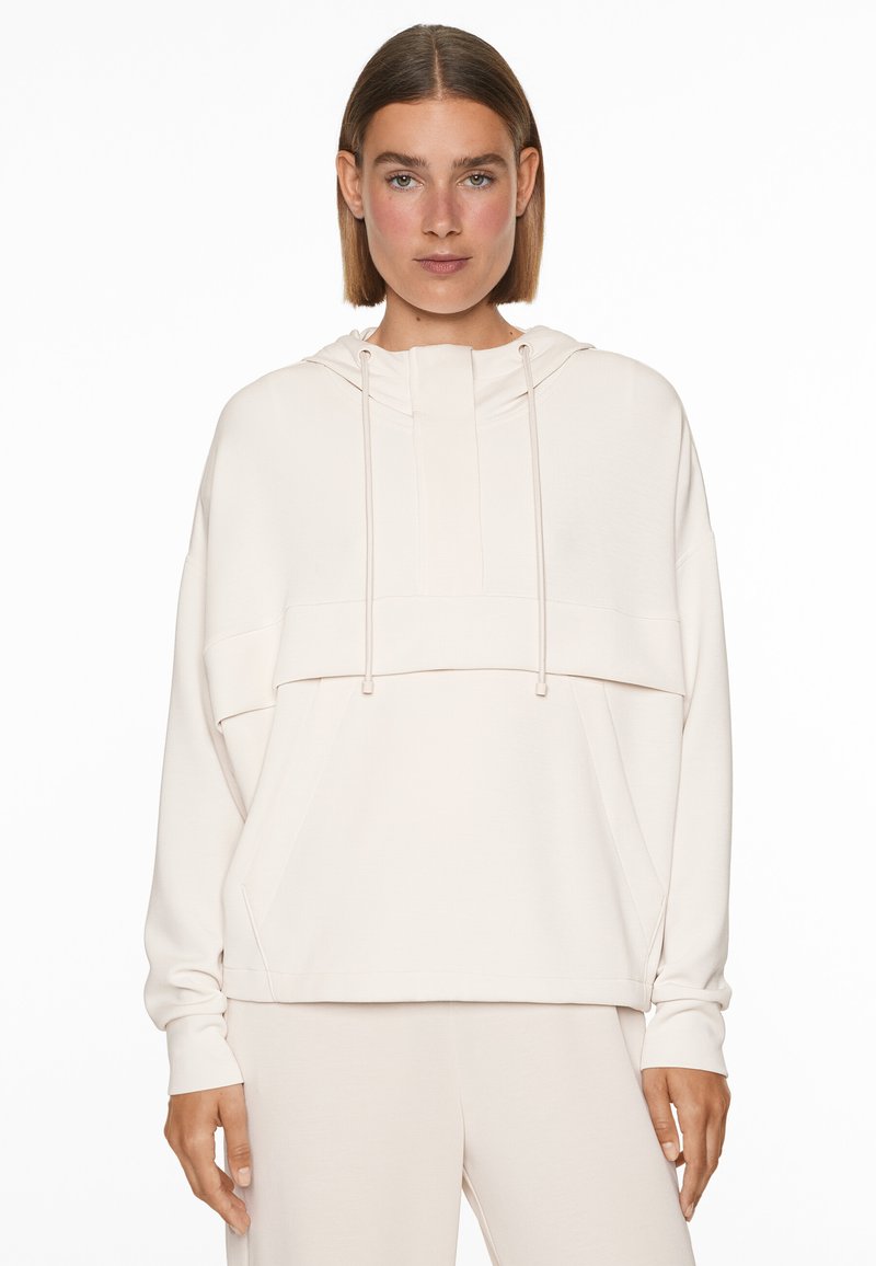 OYSHO SOFT-TOUCH WITH ZIP - Melegítőfelső - beige