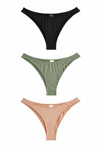 Self. MID WAIST  3 PACK   - Bikiinide alumine osa - black nude khaki green
