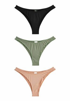 MID WAIST  3 PACK   - Spodní díl bikin - black nude khaki green