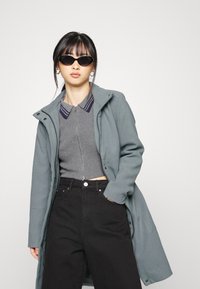 VILA Petite VIPOKU HIGH NECK COAT - Casaco clássico - medium grey melange