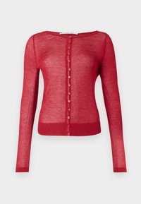 Sheer Slash Cardigan - Cardigan - red