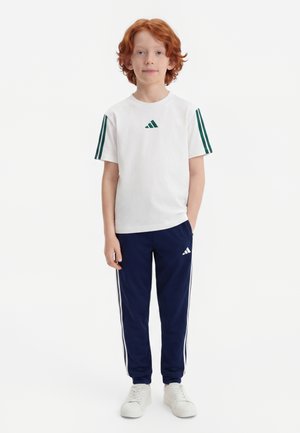 adidas Performance, JUNIOR STRPES TEE UNISEX - Sportfelső - white/collegiate green