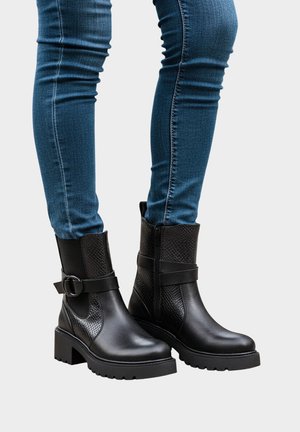 Bottines de cowboy / motard - noir