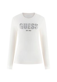 FRONTLOGO STRASS - Langærmet T-shirt - weiß