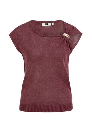WE Fashion, T-shirt con stampa - aubergine