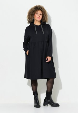 HOODED LONG SLEEVE - Jersey dress - black