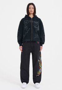 Ed Hardy DEATH-BEFORE MONO  - Mikina na zip - black