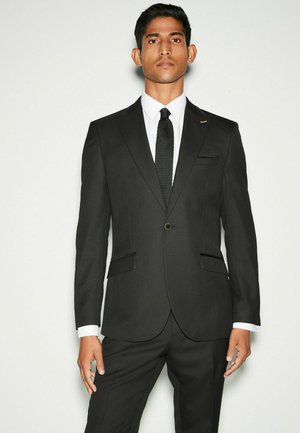 TRIMMED TEXTURED SELF LAPEL - Sako - black
