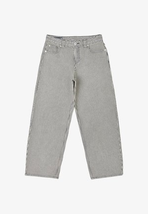 Stradivarius, D80 STRIPED BARREL-LEG JEANS - Wide Leg - mottled dark grey