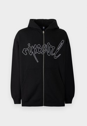 MEDINA SCRIPT HOOD UNISEX - Vetoketjullinen college - black