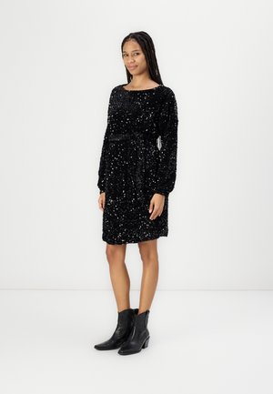 VMMBELLA BOATNECK SHORT DRESS - Cocktail dress / Party dress - black