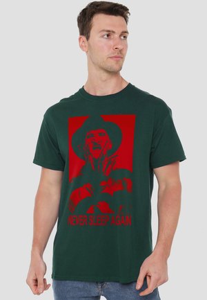 Cotton Soul, NIGHTMARE ON ELM STREET/NEVER SLEEP AGAIN - T-Shirt print - dark green