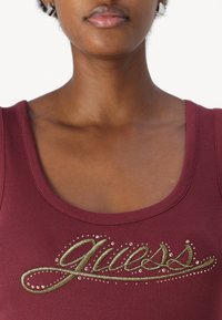 Guess LOGO RIB TANK - Top - burgundy rose