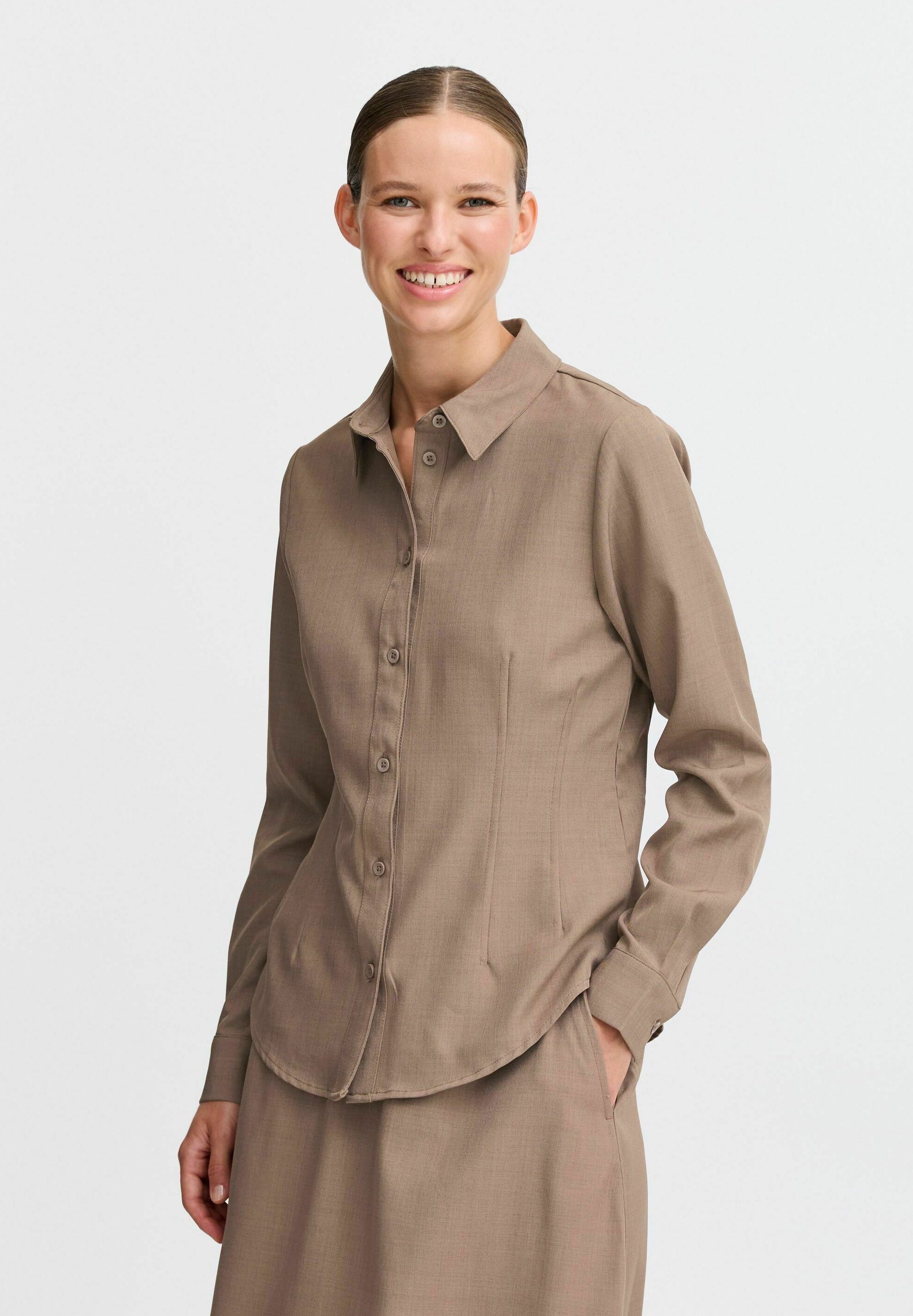 売れ筋商品|||ビーヤング シャツ レディース トップス BYMMMIDDE - Blouse - walnut melange b.young BYMMMIDDE - Blouse - walnut melange/camel - Zalando.nl