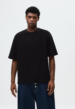 Bershka SHORT SLEEVE - Basic póló - black