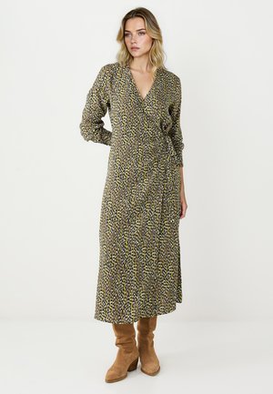 LONG SLEEVE PATTERNED - Vestito casual - khaki