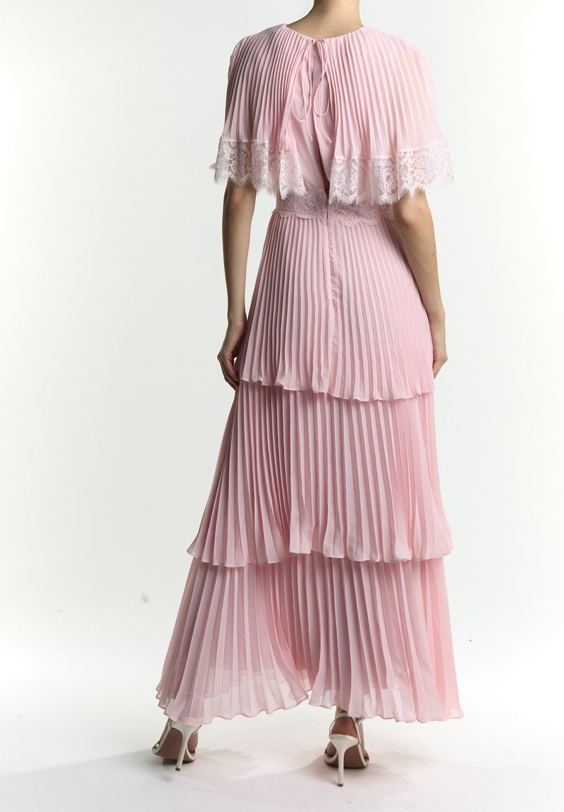 sachin and babi light blue dress Off the Shoulder Light Pink Pleated Long Dress with Slit  PollyBoutique