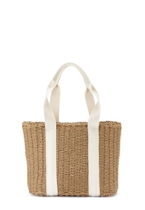 Handtasche - beige/weiß