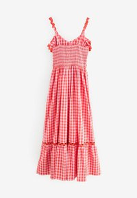 REGULAR FIT - TEXTURED TIERED - Maxiklänning - pink red