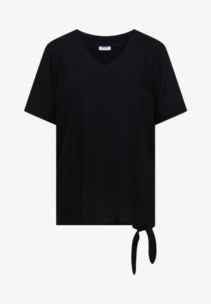 Cecil, BLUSENSHIRT MIT V-NECK UND KNOTEN - Blůza - black