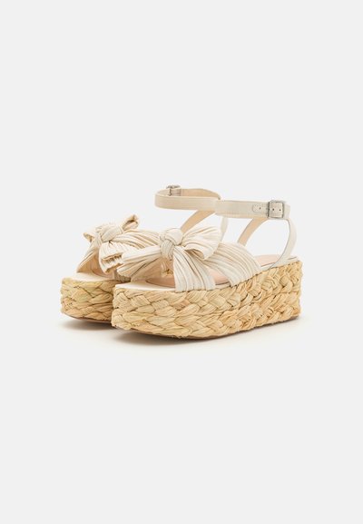 Loeffler Randall GABY FLAT FORM - Kiilakorkosandaali - white