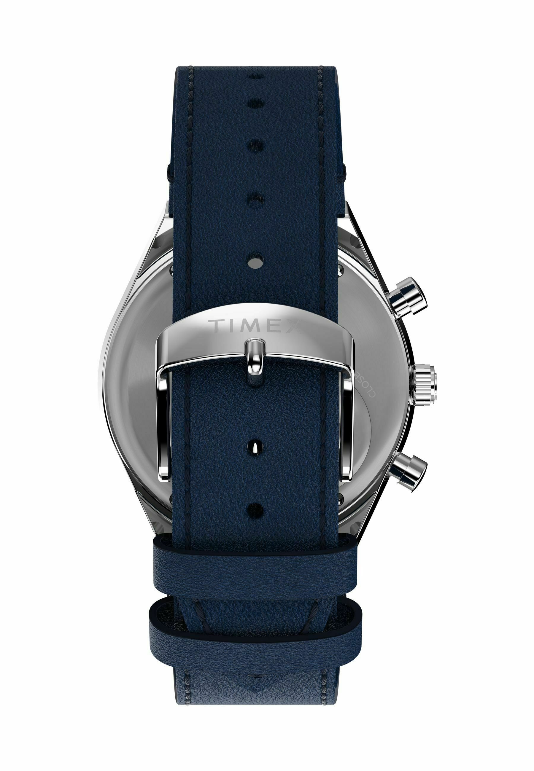 Timex Orologio Solare Uomo Premium Dress - Cassa Bicolore 43mm, Quadrante Blu, Cinturino Acciaio