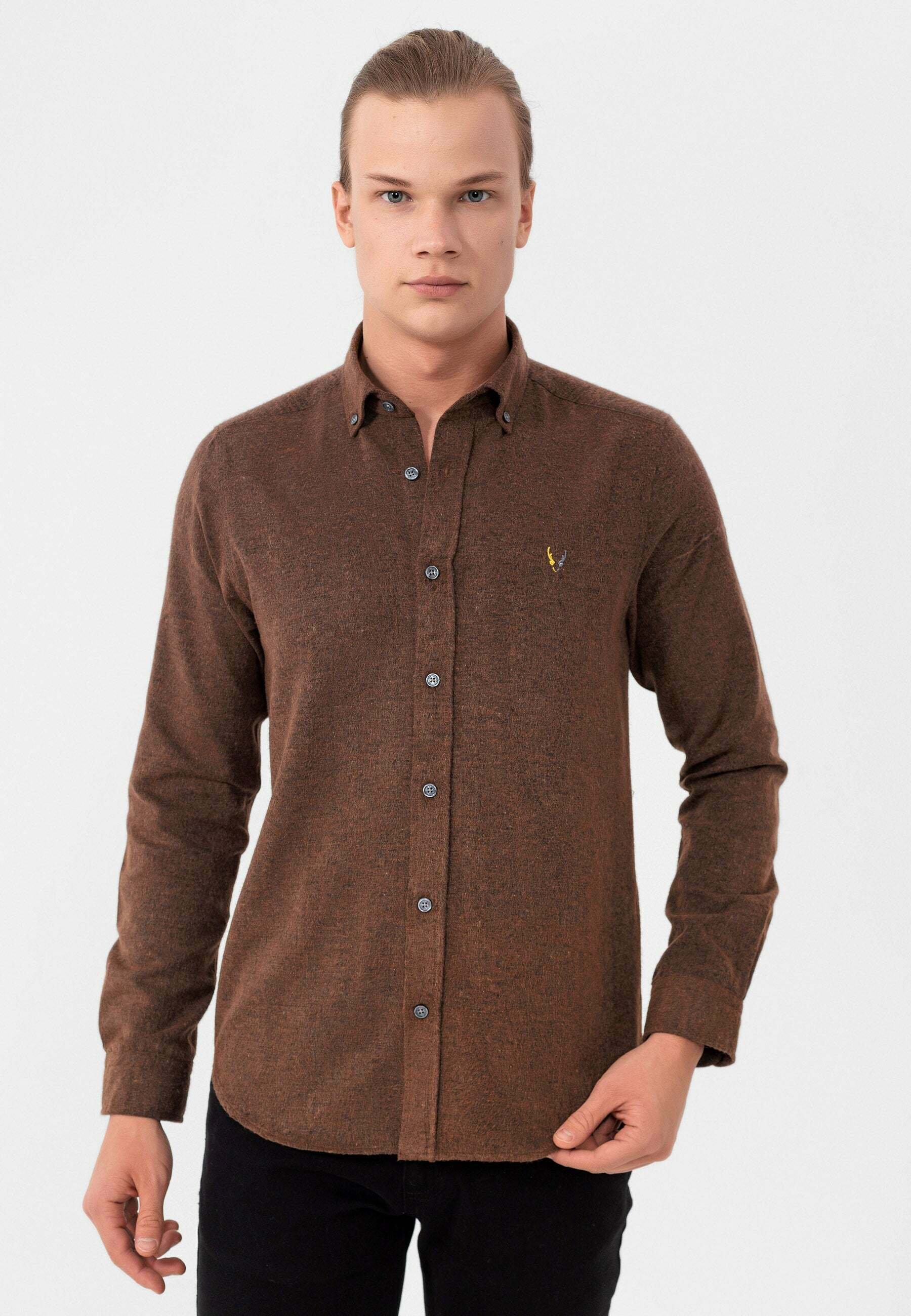 Chemise De Luxe MAROL Bologna - Vert Cachemire/coton, Taille 15.5 (39), Col Italien, Boutons Nacre - Neuve Avec étiquette