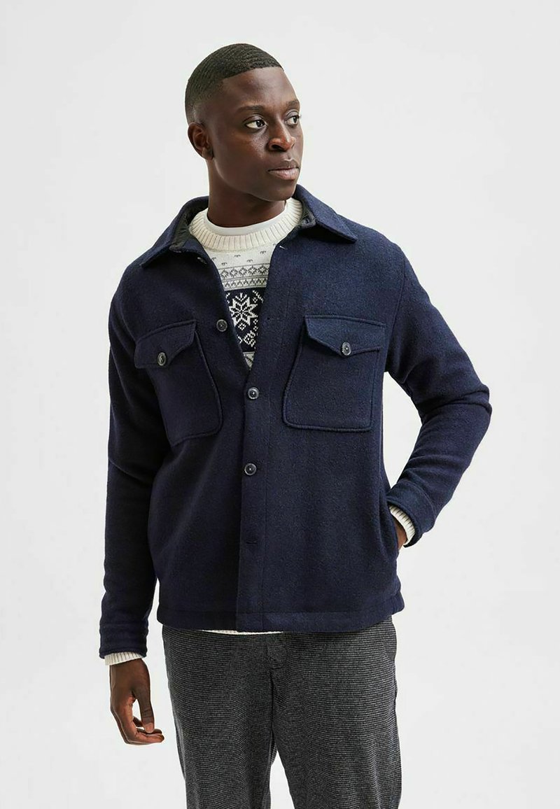 Selected Homme SLHSUST. ICONICS LUMBER JKT W Summer jacket navy