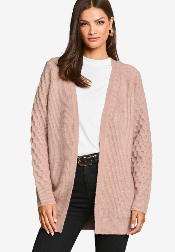 REGULAR FIT - HONEYCOMB LONGLINE - Strickjacke