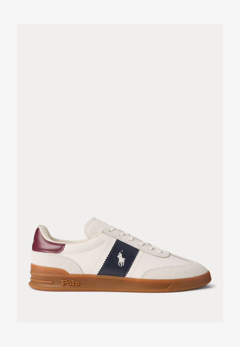 Polo Ralph Lauren HERITAGE AERA LEATHER-SUEDE SNEAKER UNISEX - Joggesko - bianco/navy/wine