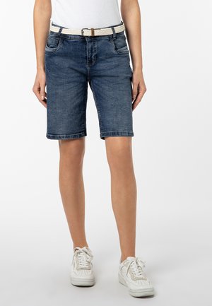 BERMUDA MIT POCKET - Denim shorts - dark blue
