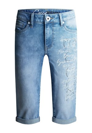 Soccx, SOCCX CAPRI JEANS RO:MY REGULAR FIT - Jeans Shorts - mid blue printed