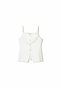 WITH SQUARE-CUT NECKLINE - Top - beige