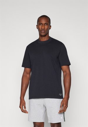 CENTRE MOCK NECK - Basic T-shirt - black beauty