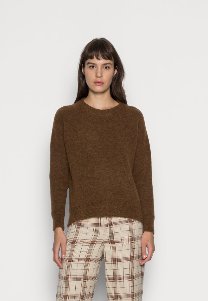 Selected Femme LULU O-NECK - Camisola - brown