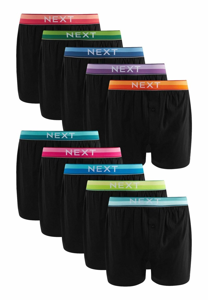 Next TEN PACK - Bokseriai - black bright rainbow waistband