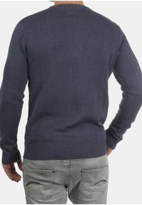 Solid Strickpullover - mottled blue