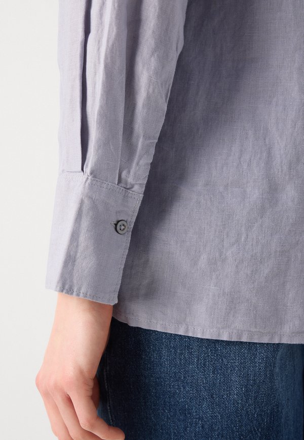 BLOUSE EASY SHAPED LONG SLEEVE COLLAR CHEST POCKET SOLID - Button-down blouse - nordic sea3