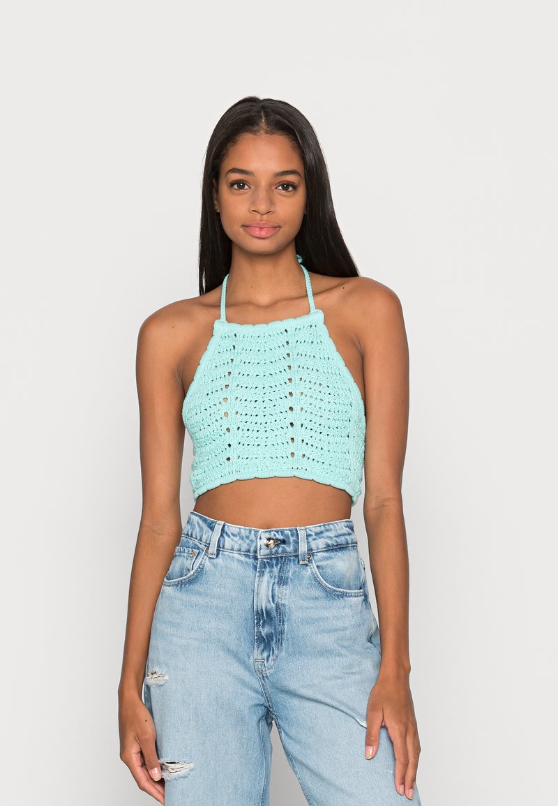 Damen T-Shirts | Cotton On TIE NECK HALTER Top aqua wave/blau - CX24088 Damen T-Shirts | Cotton On TIE NECK HALTER Top aqua wave/blau - CX24088