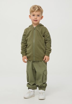 Terranova SIMPATICA CON DETTAGLI 3D DINOSAURO - Felpa con zip - verde militare chiaro