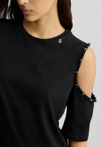 LIU JO WITH BEADS AND RHINESTONES - Triko s potiskem - black