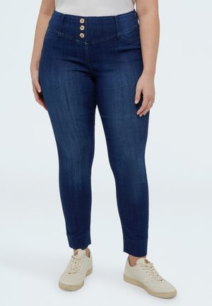 CON BOTTONI DECORATIVI - Jeans Skinny Fit - blu