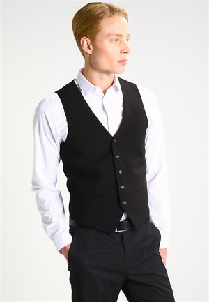 Lindbergh MENS WAISTCOAT FOR SUIT SLIM FIT - Suit waistcoat - black