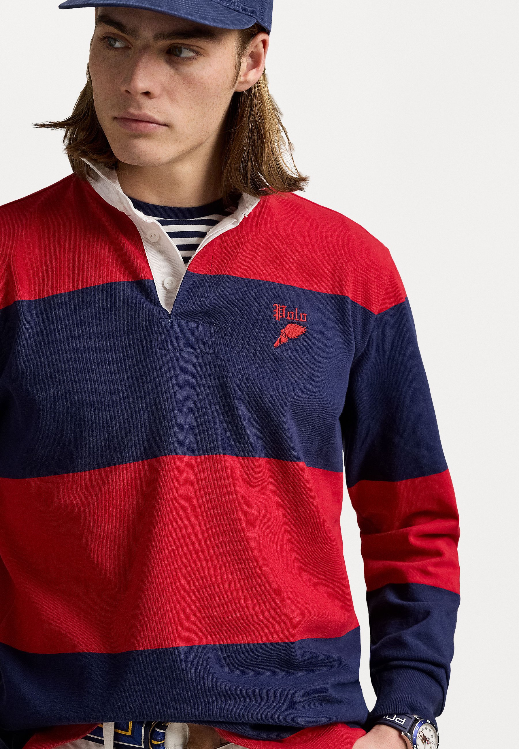Polo Ralph Lauren CLASSIC FIT STRIPED JERSEY RUGBY SHIRT - Long