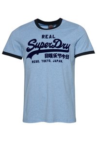 Superdry & Co TONAL VINTAGE LOGO  - T-shirt con stampa - halifax blue grit eclipse navy