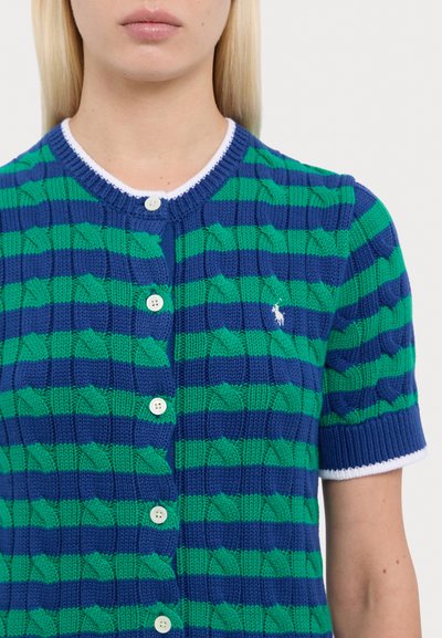 Polo Ralph Lauren SHORT SLEEVED CARDIGAN - Cardigan - blue yacht/scarab green