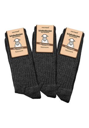Normani PURE SHEEP HIGH CUT 3 PACK - Socken - anthrazit