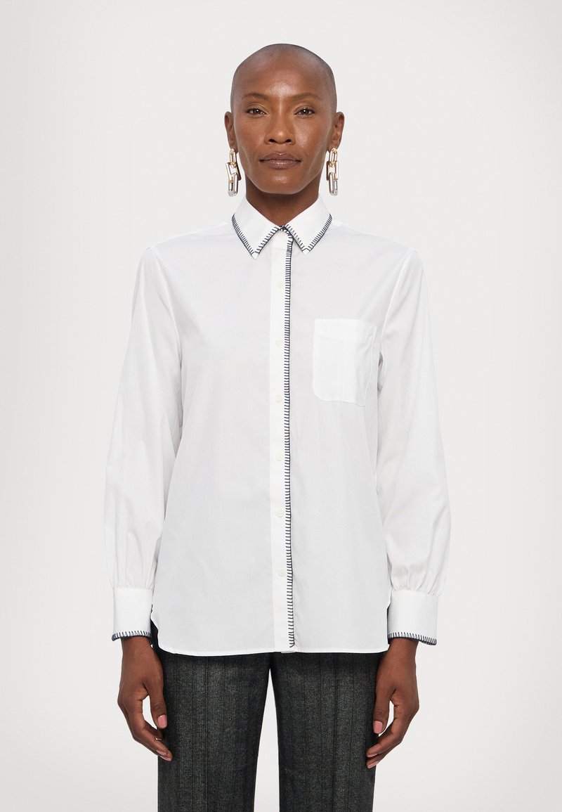 rag & bone MAXINE BLANKET STITCH SHIRT - Bluza z gumbi - white