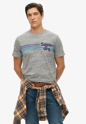 Superdry & Co TERRAIN STRIPED - Print T-shirt - flint grey grit